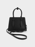 CHARLES & KEITH Women Allyn Structured Trapeze Tote Bag_Noir