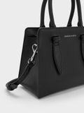 CHARLES & KEITH Women Allyn Structured Trapeze Tote Bag_Noir