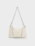 Philomena Crinkle-Effect Chain-Strap Crossbody Bag_Cream