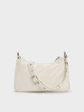 Philomena Crinkle-Effect Chain-Strap Crossbody Bag_Cream