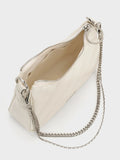 Philomena Crinkle-Effect Chain-Strap Crossbody Bag_Cream