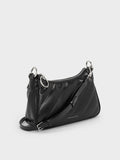 Philomena Crinkle-Effect Chain-Strap Crossbody Bag_Noir