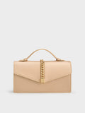 CHARLES & KEITH Women Taisia Satin Chain-Strap Envelope Bag_Champagne