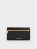CHARLES & KEITH Women Lilibet Chain-Strap Long Wallet_Black