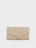 CHARLES & KEITH Women Lilibet Chain-Strap Long Wallet_Dusted Oat