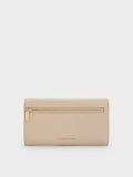 CHARLES & KEITH Women Lilibet Chain-Strap Long Wallet_Dusted Oat