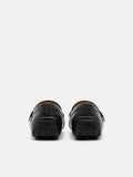 PEDRO Embossed Leather Driving Shoes - Black