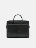 PEDRO Saffiano Leather Briefcase- Black