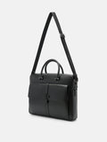 PEDRO Saffiano Leather Briefcase- Black