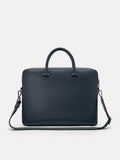 PEDRO Saffiano Leather Briefcase- Navy