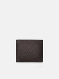 PEDRO Embossed Leather Bi-Fold Flip Wallet- Dark Brown