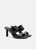 PEDRO Leather Heel Sandals- Black