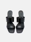 PEDRO Leather Heel Sandals- Black