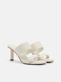 PEDRO Leather Heel Sandals- Chalk