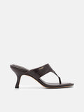 PEDRO Thong Heel Sandals - Dark Brown