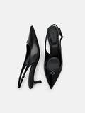 PEDRO Leather Slingback Heel Pumps- Black