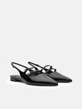 PEDRO Patent Leather Slingback Ballerina Flats - Black