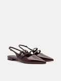 PEDRO Patent Leather Slingback Ballerina Flats - Wine