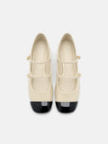 PEDRO Cap-Toe Ballerina Flats- Chalk