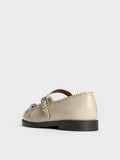 CHARLES & KEITH Women Double-Strap Brogue Mary Janes_Beige