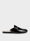 CHARLES & KEITH Women Metallic-Bar Loafer Mules_Black Box