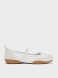 CHARLES & KEITH Women Louise Two-Tone Mary Jane Sneakers_White
