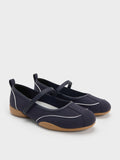CHARLES & KEITH Women Louise Contrast-Trim Mary Jane Sneakers_Dark Blue