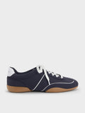 CHARLES & KEITH Women Louise Contrast-Trim Sneakers_Dark Blue