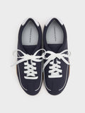 CHARLES & KEITH Women Louise Contrast-Trim Sneakers_Dark Blue