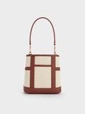 CHARLES & KEITH Women Scottie Canvas Bucket Bag -Brick