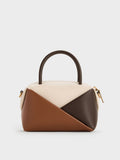 CHARLES & KEITH Women Midori Geometric Bowling Bag -Multi Brown