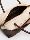 CHARLES & KEITH Women Midori Geometric Bowling Bag -Multi Brown