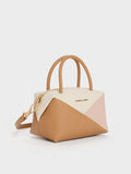 CHARLES & KEITH Women Midori Geometric Bowling Bag -Multi Pink