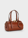 CHARLES & KEITH Women Enola Bowling Bag_Brick
