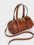 CHARLES & KEITH Women Enola Bowling Bag_Brick