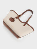 CHARLES & KEITH Women XL Enola Canvas Tote Bag_Chocolate