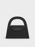 CHARLES & KEITH Women Este Glittered Top Handle Bag_Black