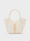 CHARLES & KEITH Women Agatha Chain-Accent Tote Bag_Cream