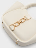CHARLES & KEITH Women Agatha Chain-Accent Tote Bag_Cream