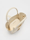 CHARLES & KEITH Women Agatha Chain-Accent Tote Bag_Cream