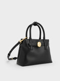 CHARLES & KEITH Women Mini Behn Belted Tote Bag -Black