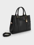 CHARLES & KEITH Women Scottie Tote Bag -Black