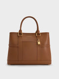 CHARLES & KEITH Women Scottie Tote Bag -Chocolate