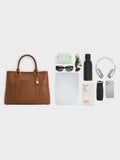 CHARLES & KEITH Women Scottie Tote Bag -Chocolate
