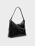 CHARLES & KEITH Women Atwood Chain Hobo Bag_Noir