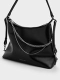 CHARLES & KEITH Women Atwood Chain Hobo Bag_Noir