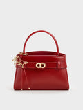 CHARLES & KEITH Women Aubrielle Horse-Motif Top Handle Bag_Tomato Red