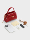 CHARLES & KEITH Women Aubrielle Horse-Motif Top Handle Bag_Tomato Red