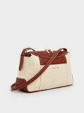 CHARLES & KEITH Women Roan Canvas Top Handle Bag -Brick