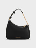 CHARLES & KEITH Women Mini Agatha Chain-Accent Shoulder Bag_Black